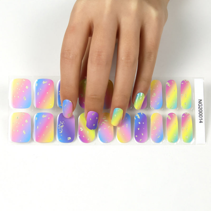 Rainbow Delight Semi Cured Gel Nail Strips