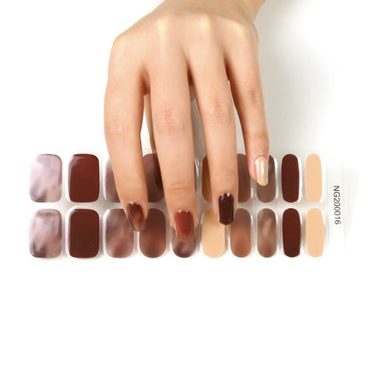 Autumn Marble Semi Cured Gel Nail Strips