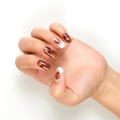 Golden Amber Semi Cured Gel Nail Strips