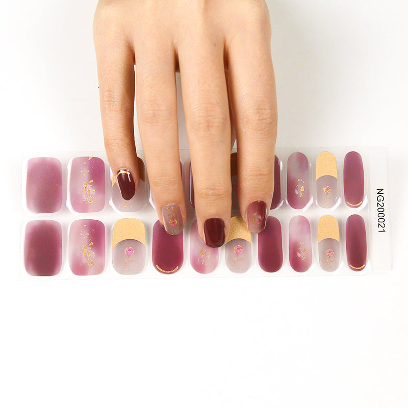 Burgundy Bliss Semi Cured Gel Nail Strips