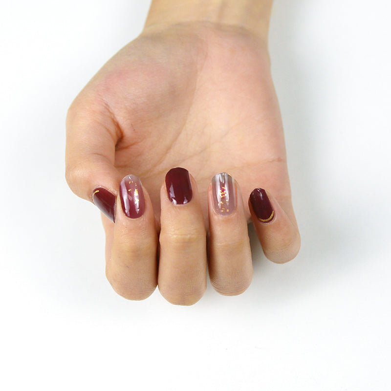 Burgundy Bliss Semi Cured Gel Nail Strips