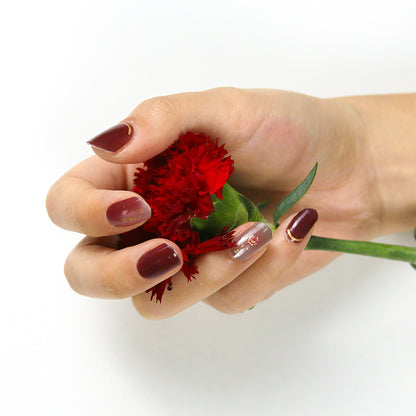 Burgundy Bliss Semi Cured Gel Nail Strips