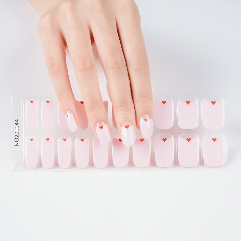 Heartfelt Pink Semi Cured Gel Nail Strips