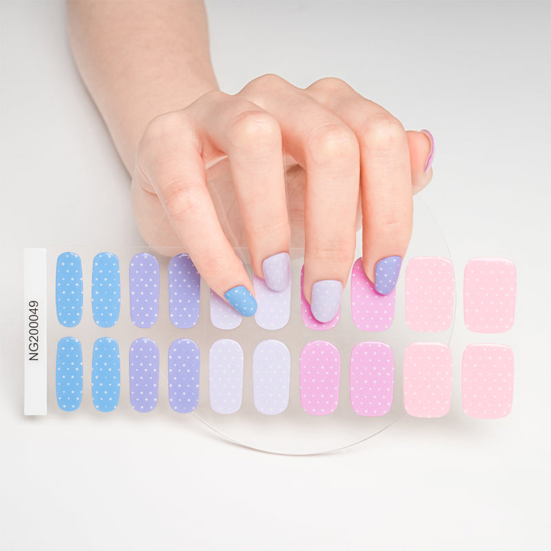 Pastel Polka Dot Semi Cured Gel Nail Strips