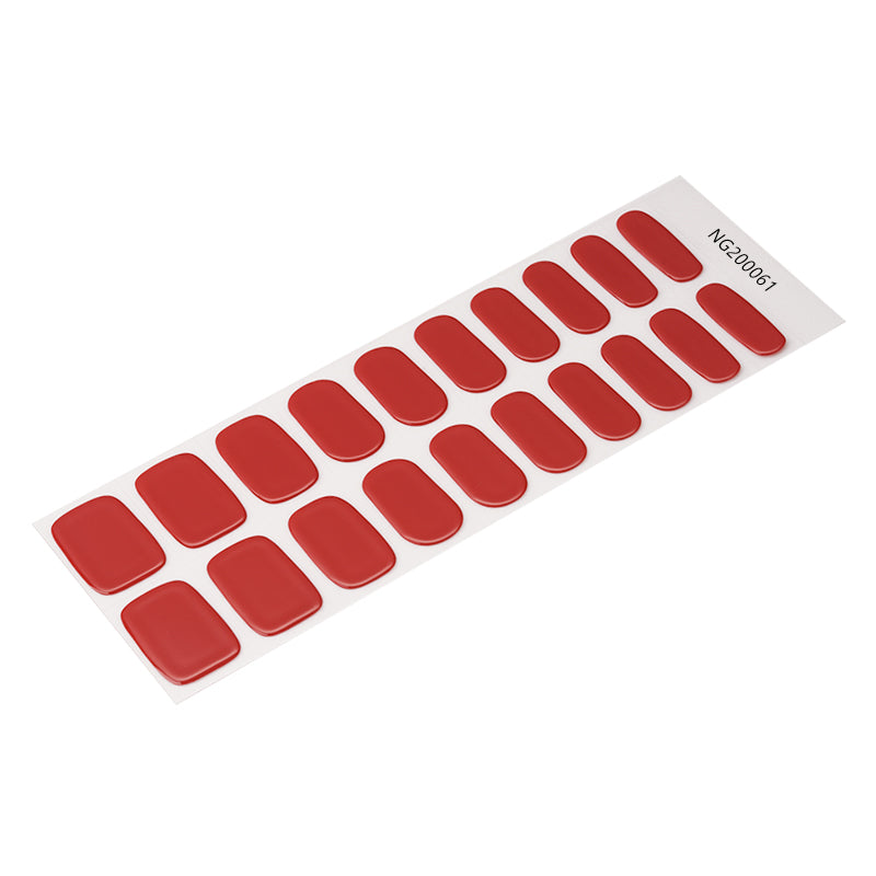 Radiant Ruby Red Semi Cured Gel Nail Strips