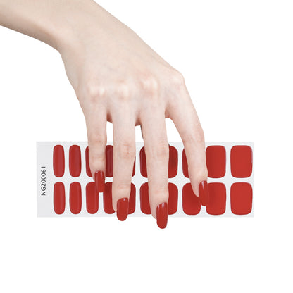 Radiant Ruby Red Semi Cured Gel Nail Strips