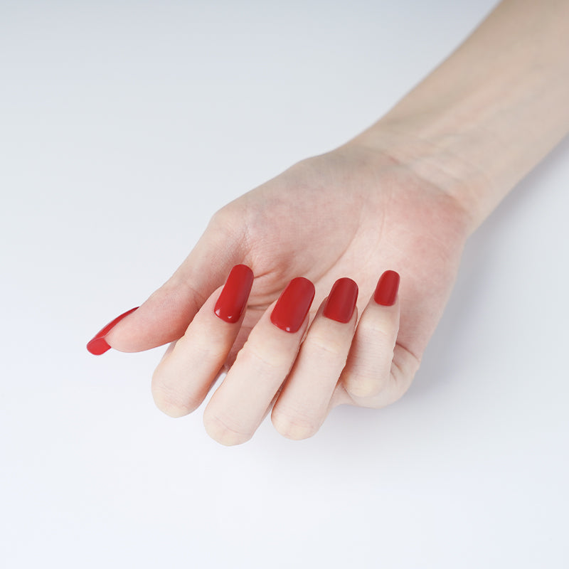 Radiant Ruby Red Semi Cured Gel Nail Strips