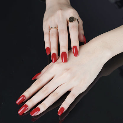 Radiant Ruby Red Semi Cured Gel Nail Strips