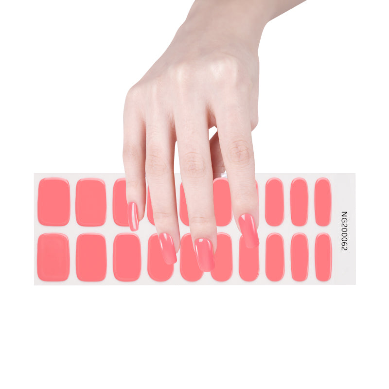 Coral Charm Semi Cured Gel Nail Strips