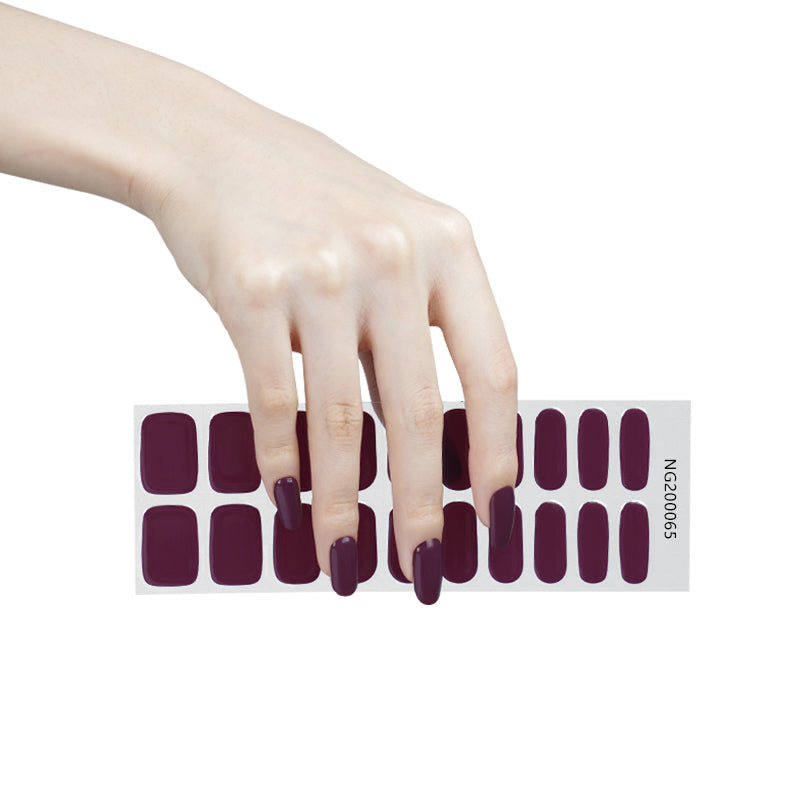 Deep Plum Delight Semi Cured Gel Nail Strips