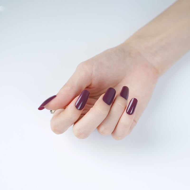 Deep Plum Delight Semi Cured Gel Nail Strips