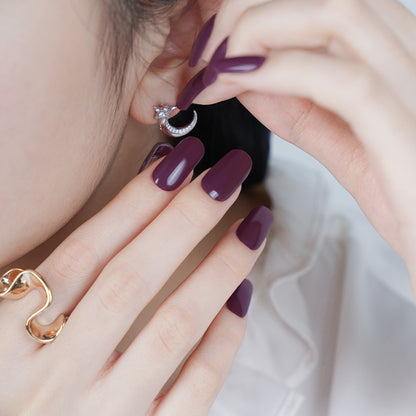 Deep Plum Delight Semi Cured Gel Nail Strips