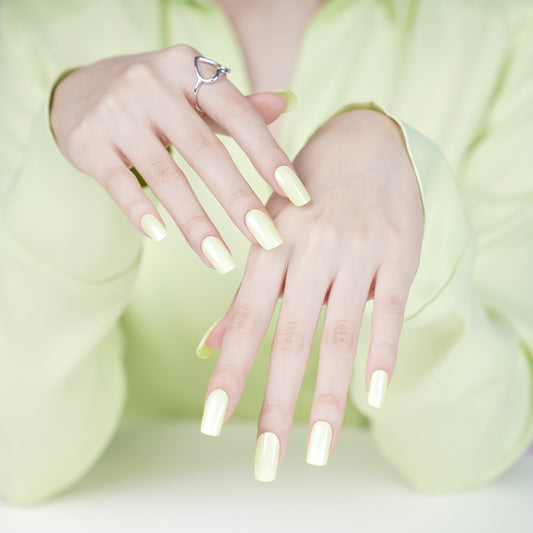 Luminous Lime Semi Cured Gel Nail Strips