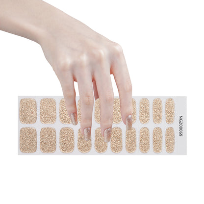 Golden Glitz Semi Cured Gel Nail Strips