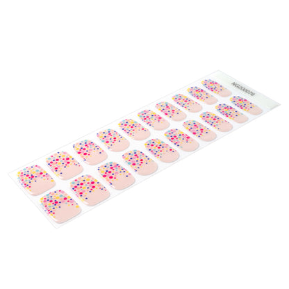 Rainbow Confetti Semi Cured Gel Nail Strips