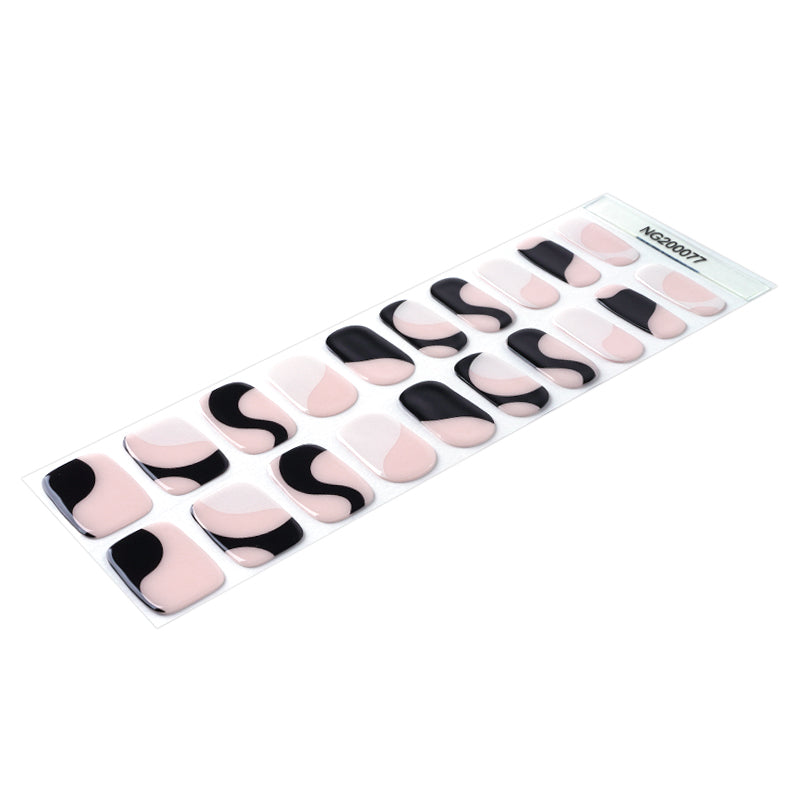 Abstract Noir Semi Cured Gel Nail Strips