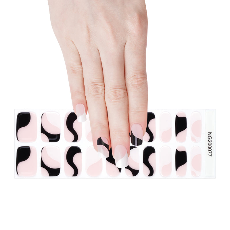 Abstract Noir Semi Cured Gel Nail Strips