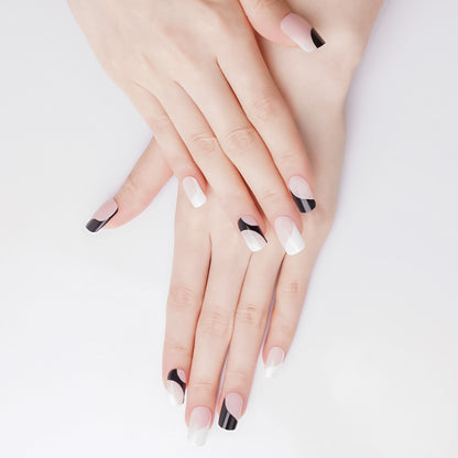 Abstract Noir Semi Cured Gel Nail Strips