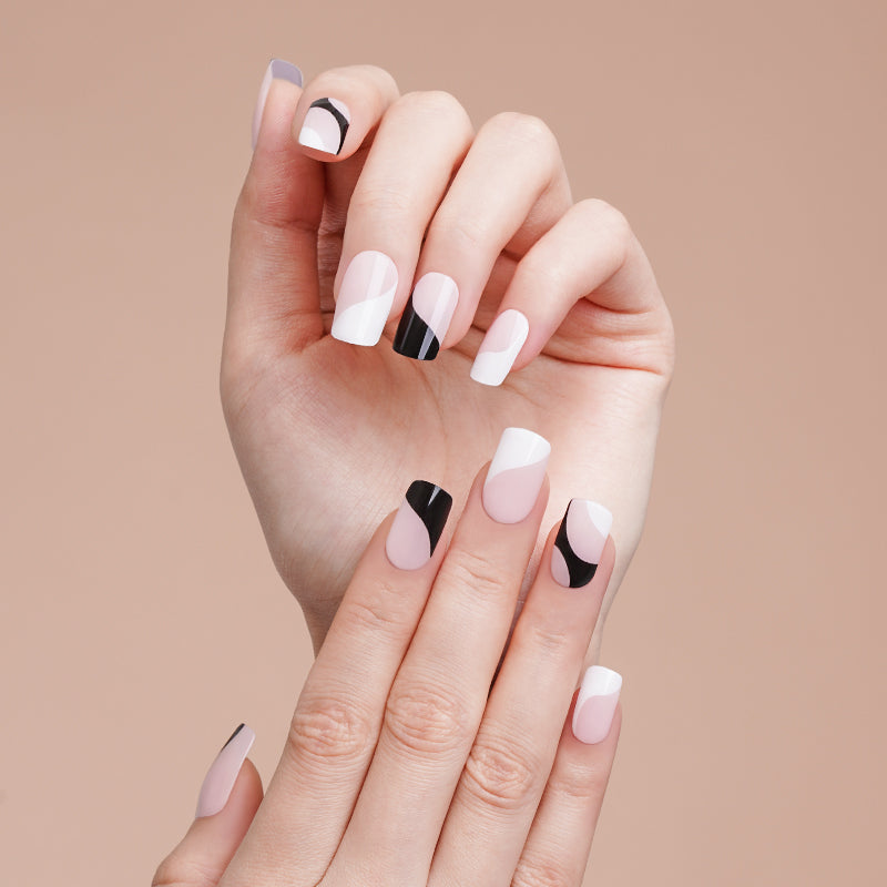 Abstract Noir Semi Cured Gel Nail Strips