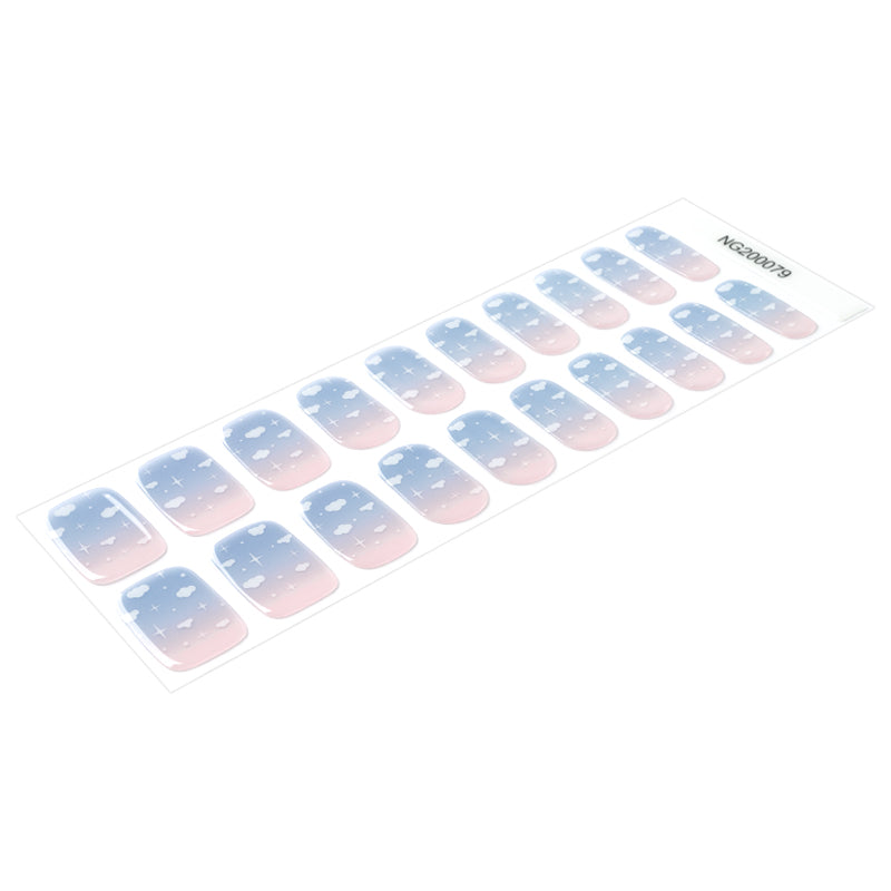 Cloudy Sky Semi Cured Gel Nail Strips