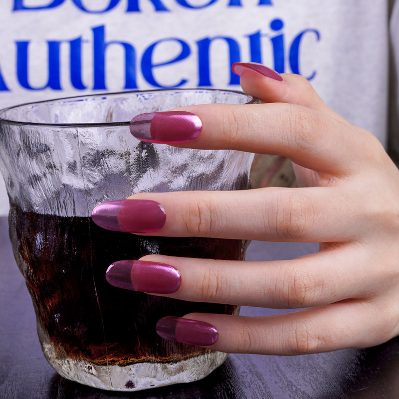 Shiny Amethyst Semi Cured Gel Nail Strips