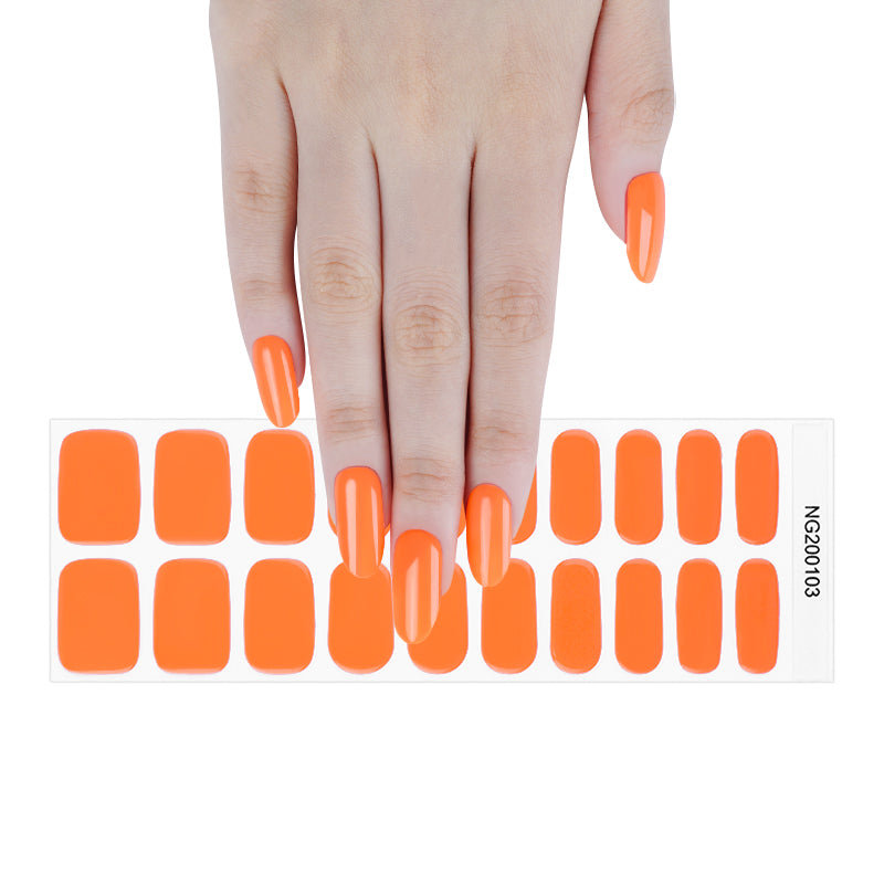 Tangerine Pop Semi Cured Gel Nail Strips