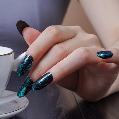 Midnight Sparkle Semi Cured Gel Nail Strips