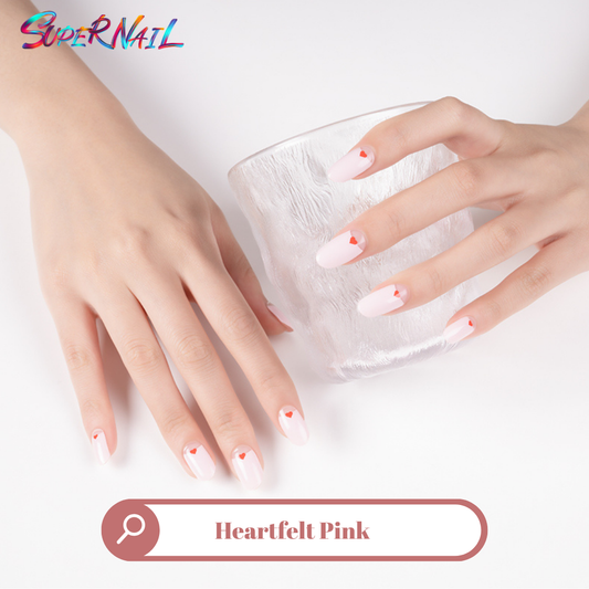 Heartfelt Pink Semi Cured Gel Nail Strips