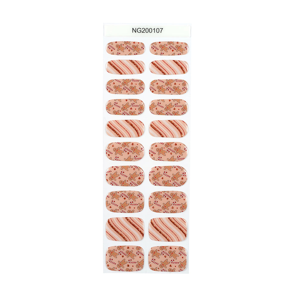 Gingerbread Delight Semi Cured Gel Nail Strips