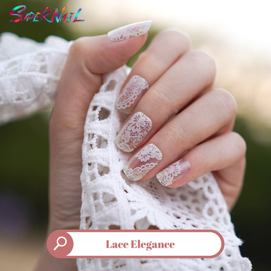 Lace Elegance Semi Cured Gel Nail Strips