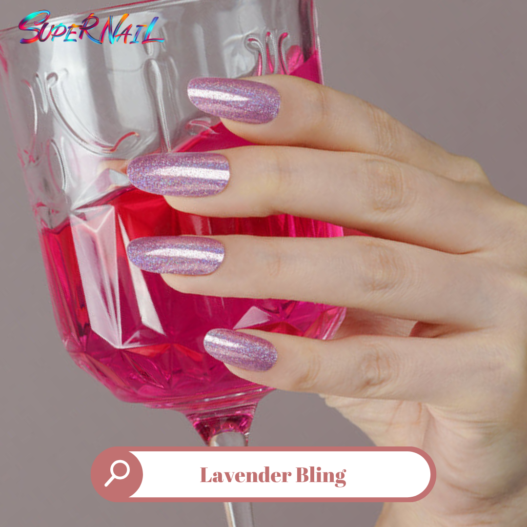 Lavender Bling Semi Cured Gel Nail Strips