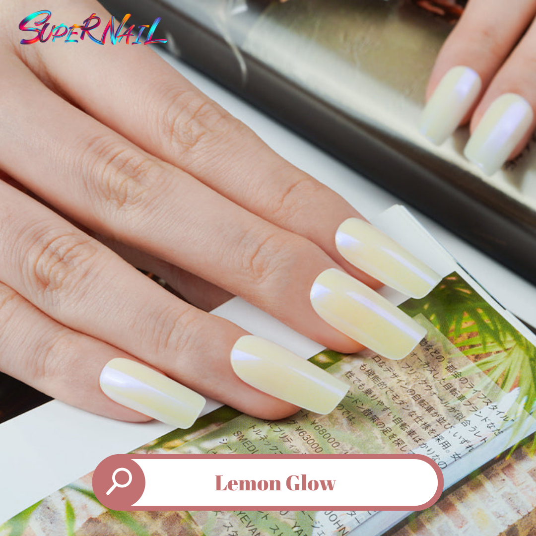 Lemon Glow Semi Cured Gel Nail Strips