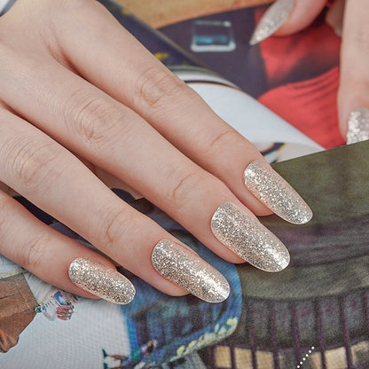 Glitter Gold Semi Cured Gel Nail Strips