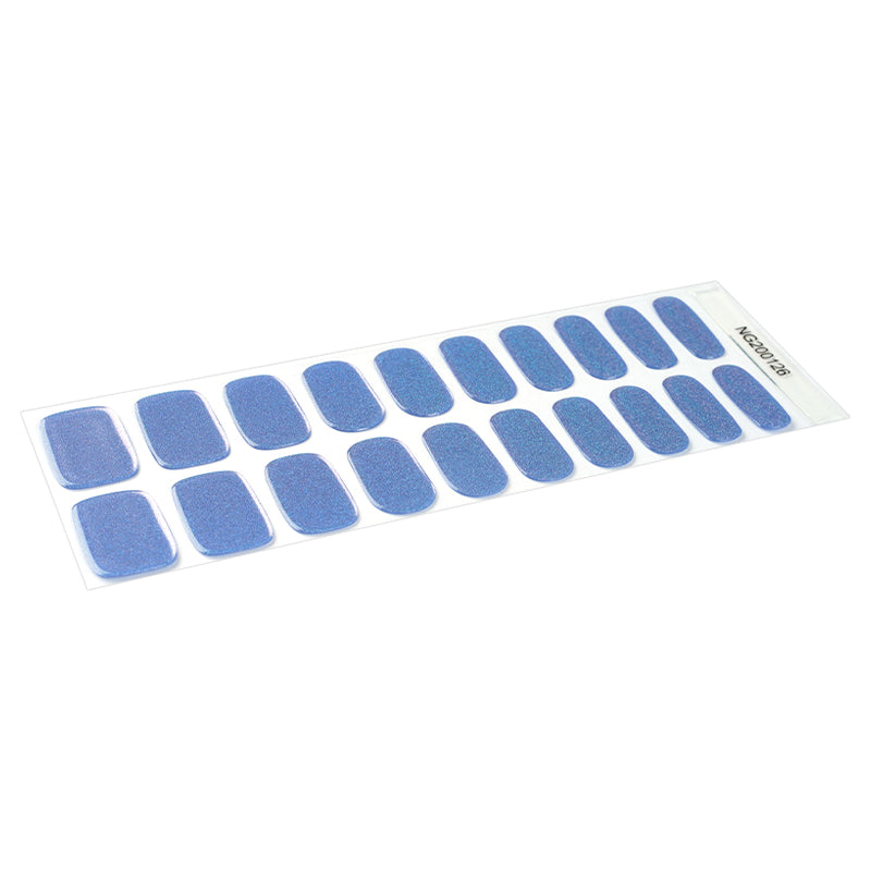 Sky Blue Sparkle Semi Cured Gel Nail Strips