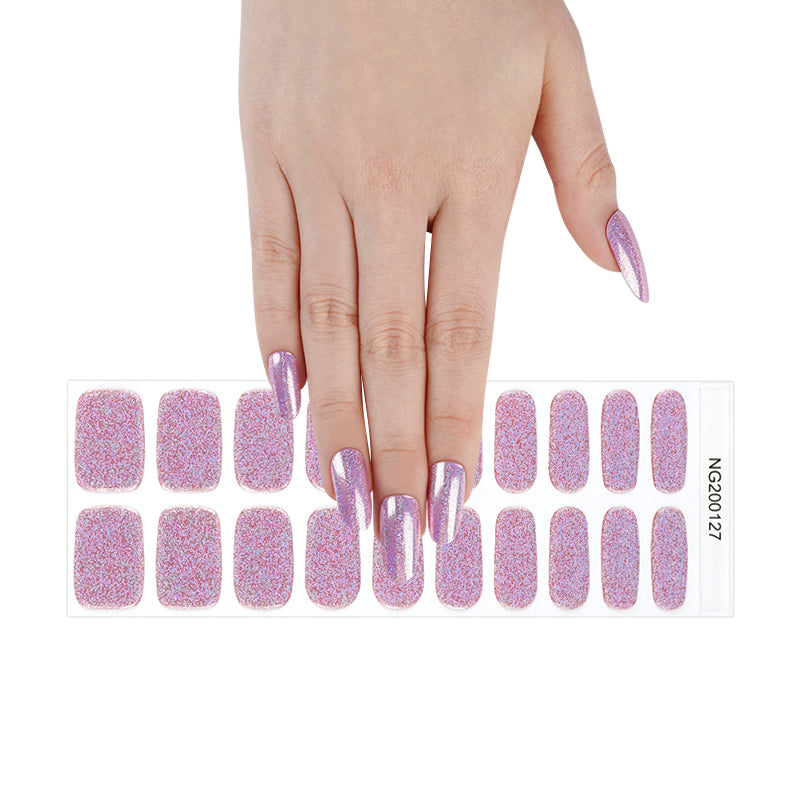 Lavender Bling Semi Cured Gel Nail Strips