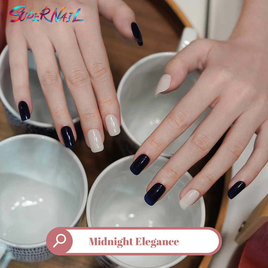 Midnight Elegance Semi Cured Gel Nail Strips