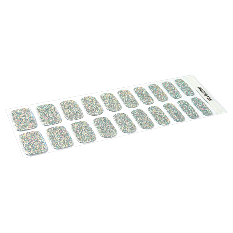 Holographic Silver Semi Cured Gel Nail Strips