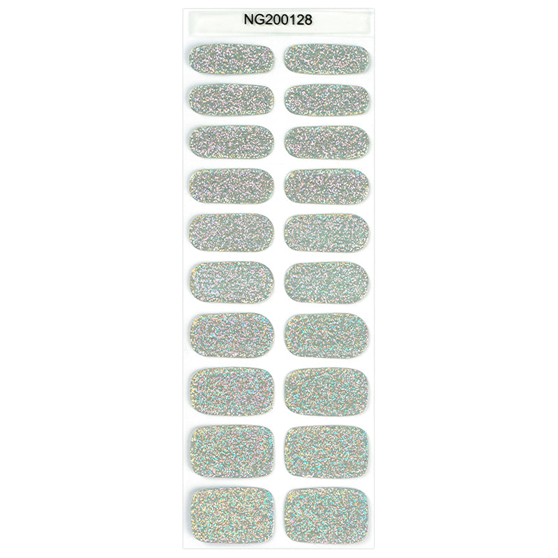 Holographic Silver Semi Cured Gel Nail Strips