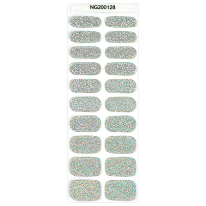 Holographic Silver Semi Cured Gel Nail Strips