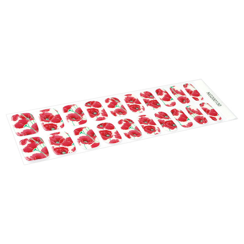 Poppy Passion Semi Cured Gel Nail Strips