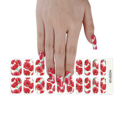 Poppy Passion Semi Cured Gel Nail Strips