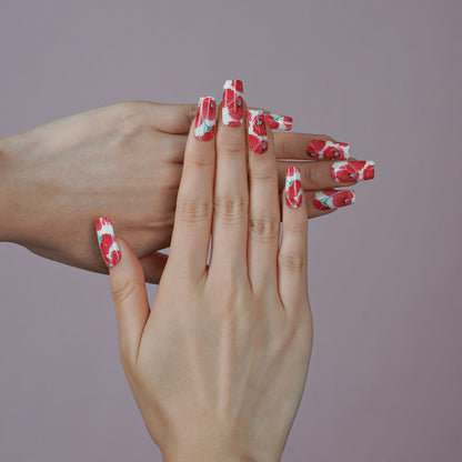 Poppy Passion Semi Cured Gel Nail Strips