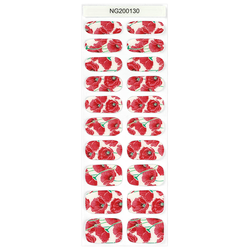 Poppy Passion Semi Cured Gel Nail Strips