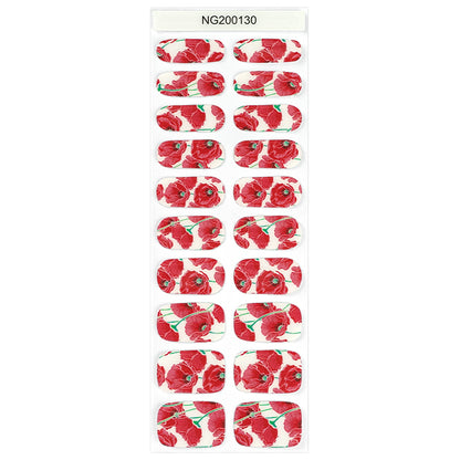 Poppy Passion Semi Cured Gel Nail Strips