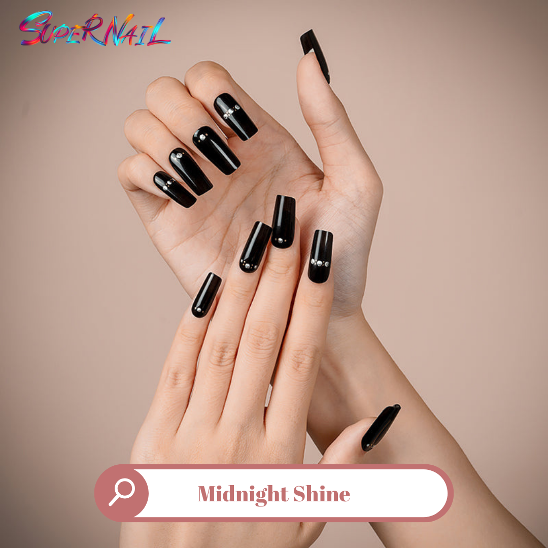 Midnight Shine Semi Cured Gel Nail Strips