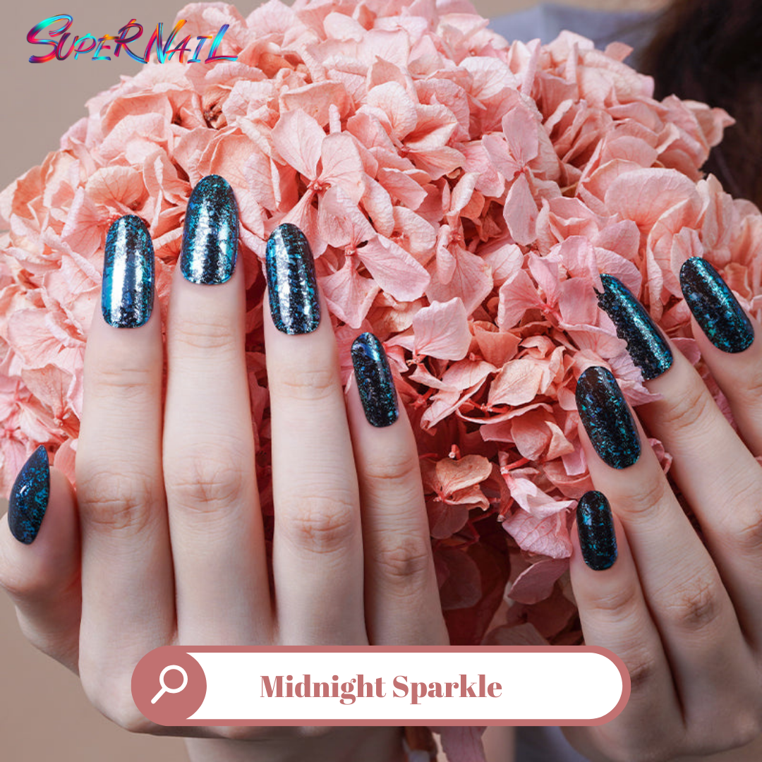 Midnight Sparkle Semi Cured Gel Nail Strips