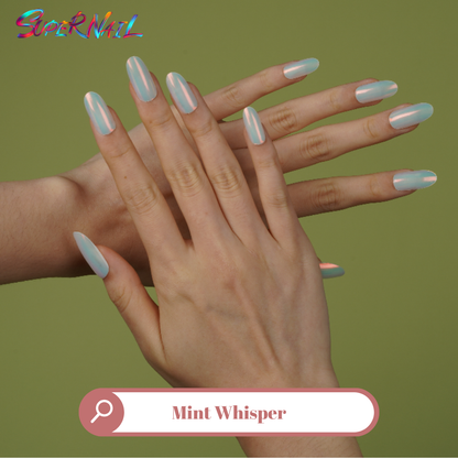 Mint Whisper Semi Cured Gel Nail Strips