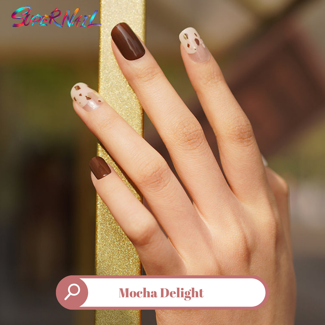 Mocha Delight Semi Cured Gel Nail Strips