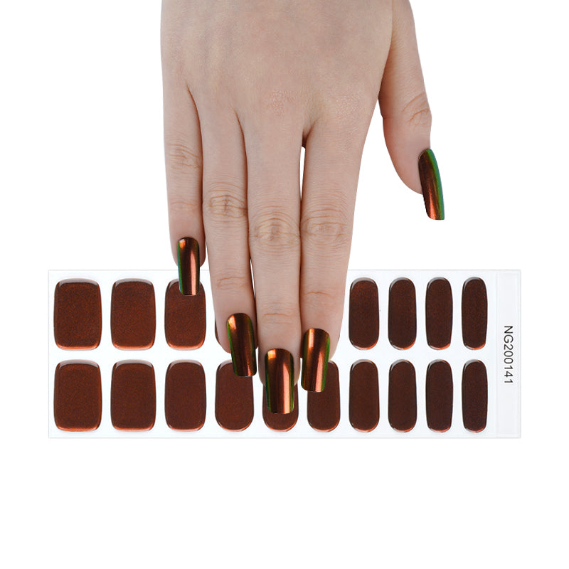 Copper Gleam Semi Cured Gel Nail Strips