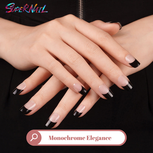 Monochrome Elegance Semi Cured Gel Nail Strips